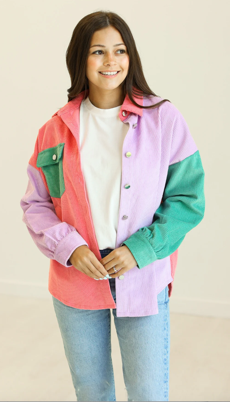 Color Block Shacket