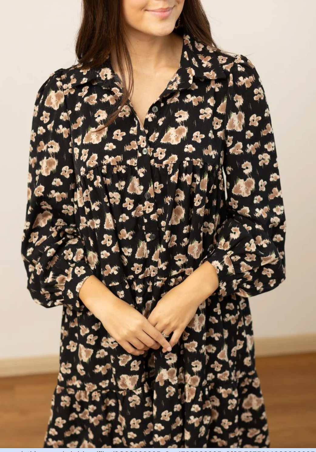 Abstract Floral Tiered Dress