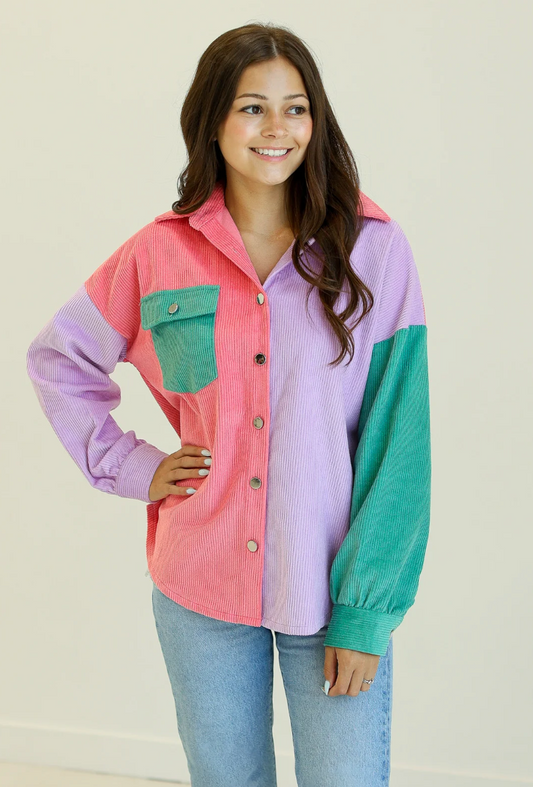 Color Block Shacket