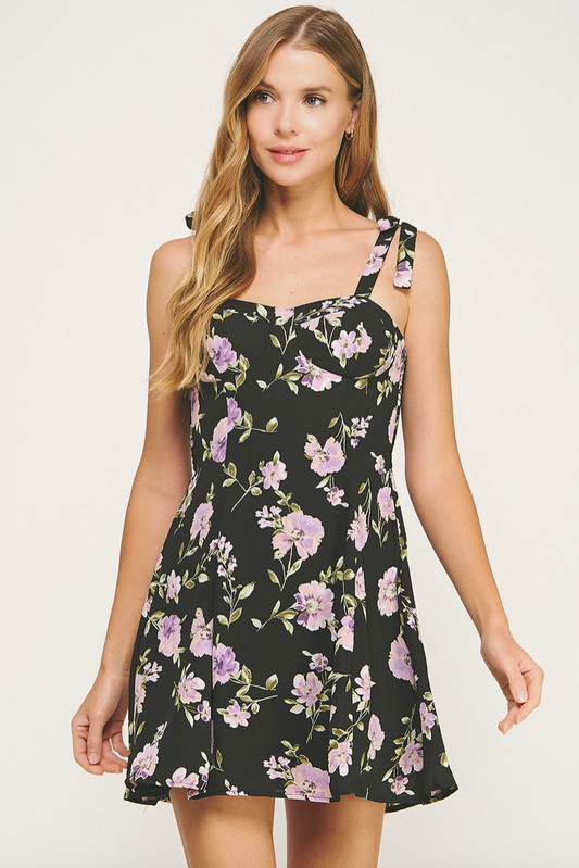 Throwback Purple Petal Mini Dress